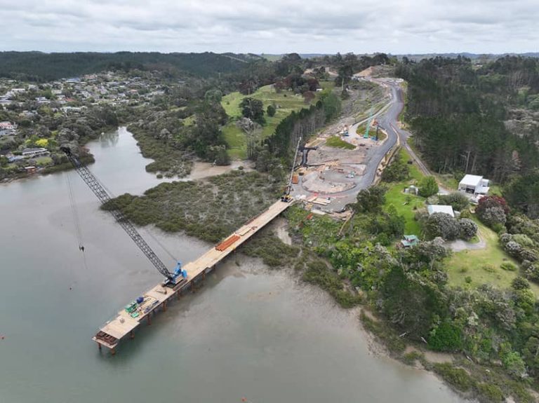 Weiti Bridge at O Mahurangi - Penlink, December 2023, a project in which RDCL provided Geophysical Engineering services. Image courtesy of Waka Kotahi NZTA